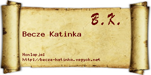 Becze Katinka névjegykártya